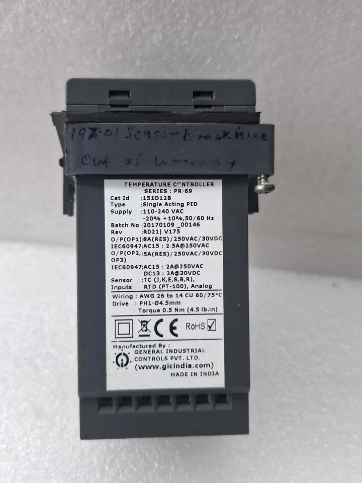 GIC PR-69 TEMPERATURE CONTROLLER 110-240VAC